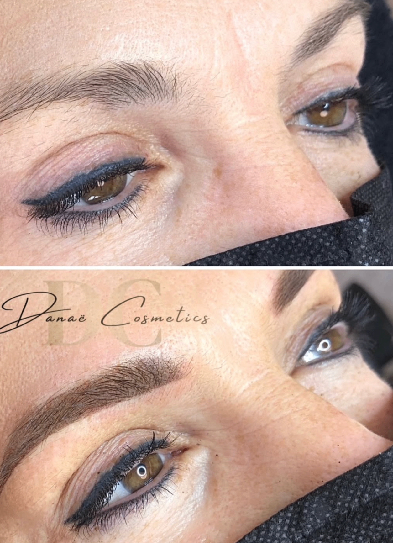 Powderbrows voor & na — Danaë Cosmetics